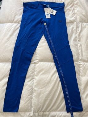 adidas Blue Women's High-Rise Leggings with Trefoil Logo